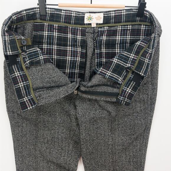 Territory Ahead Herringbone Dress Pants Men’s 36x33 Wool Blend Comfort Waist - Picture 6 of 12